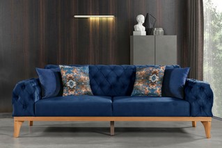 Double Sofa Navy Blue