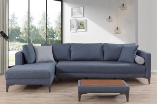 Extandable Corner Sofa Dark Blue