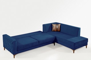 Corner Sofa Navy Blue