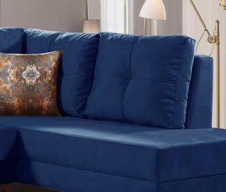 Corner Sofa Navy Blue